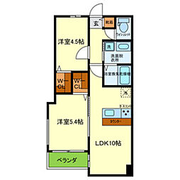 ベネフィス芦屋 2LDKの間取図画像