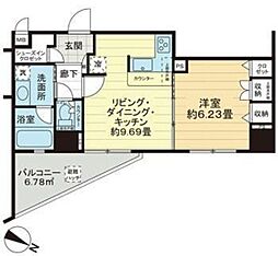 デュオ・スカーラ赤坂2 1LDKの間取図画像