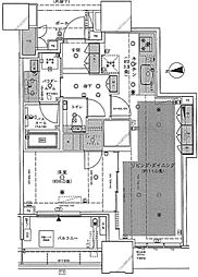 ドゥ・トゥールWEST棟 1LDKの間取図画像