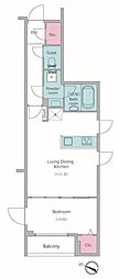 ドゥーエ梅屋敷 1LDKの間取図画像