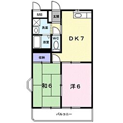 増田ハイム 2DKの間取図画像