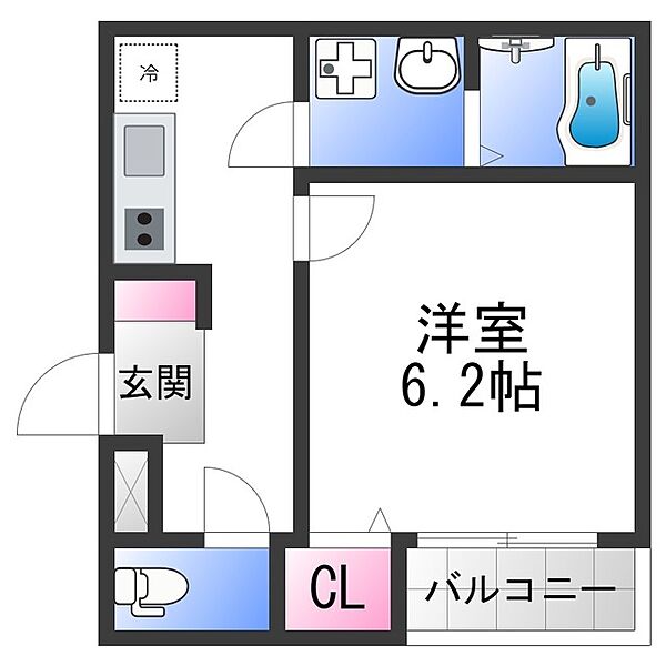 ノイヴェル布施 ｜大阪府東大阪市足代南２丁目(賃貸アパート1DK・1階・24.76㎡)の写真 その2