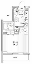 プレミアムキューブ三宿 1Kの間取図画像