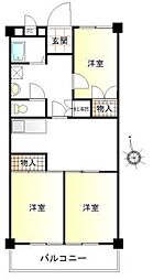 ジュネシオン岩槻 3DKの間取図画像