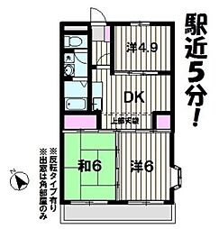 サンモール・クレスト 3DKの間取図画像