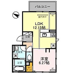 カーサ　ヨシ 2階1LDKの間取り