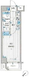 プレール・ドゥーク東京EAST2 1Kの間取図画像