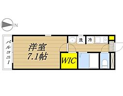ラトール 1Kの間取図画像
