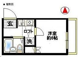 フジパレス湘南参番館 1Kの間取図画像