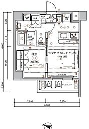 ARCOBALENO HASUNEII 1LDKの間取図画像