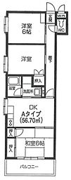 ラフォーレ武蔵野 3DKの間取図画像