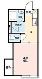 コーポ泉 1Kの間取図画像