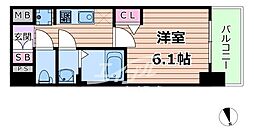 Osaka Metro谷町線 野江内代駅 徒歩8分の賃貸マンション 10階1Kの間取り