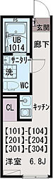 kissa ワンルームの間取図画像