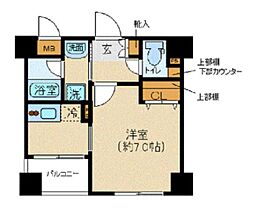 プレールドゥーク上野NORTH 1Kの間取図画像