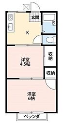 スカイハイツ 2Kの間取図画像
