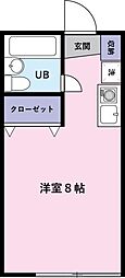 クインズタウン ワンルームの間取図画像