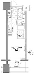 パークハビオ平河町 ワンルームの間取図画像