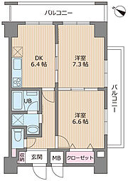 アルステージ武蔵小杉2 2DKの間取図画像