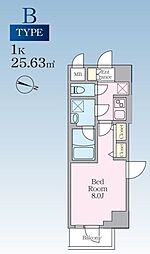 S-RESIDENCE板橋大山clair 1Kの間取図画像