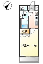パークサイド 1Kの間取図画像