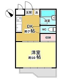 ガーデンヒルズ 1DKの間取図画像
