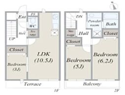 アンシャレ 3LDKの間取図画像