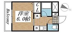 ウィステリア・ハイツ ワンルームの間取図画像