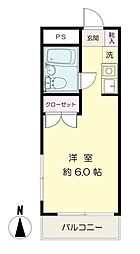 ナガヤ化学ビル ワンルームの間取図画像
