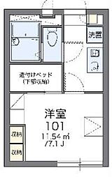 レオパレス三立ハイツA 1Kの間取図画像