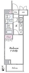 セジョリ蒲田イースト 1Kの間取図画像