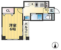 CITYSPIRE神戸元町 1Kの間取図画像