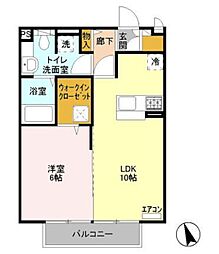 グリーンヒル 1LDKの間取図画像