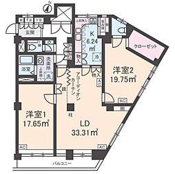 ステラコート大山 2LDKの間取図画像