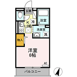 ジュネス西新井1 1Kの間取図画像