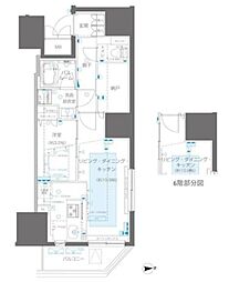 ＺＯＯＭ信濃町 10階1LDKの間取り