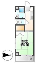 シャトル武原 1Kの間取図画像
