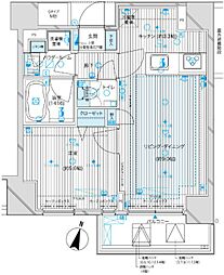 メインステージ九段下 10階1LDKの間取り