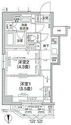 ティモーネグランデ田端 2Kの間取図画像