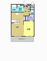 ロイヤルレジデンスK2 1LDKの間取図画像