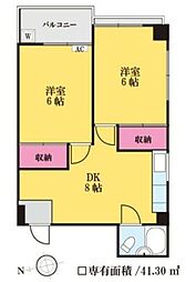 シャイレンドラパレス 2DKの間取図画像