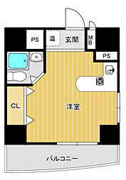 ロマネスク博多駅前 ワンルームの間取図画像