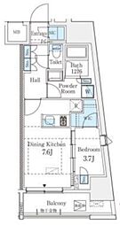 PRIMERESIDENCESHIBUYA 1LDKの間取図画像