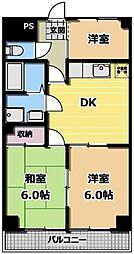 ヒゲナカビル 3DKの間取図画像