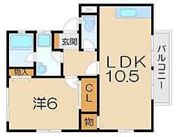 星和ＰＩＡＡ聖徳第一 1階1LDKの間取り