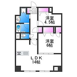 M-style 1SLDKの間取図画像