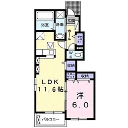 サニーガーデン 1LDKの間取図画像