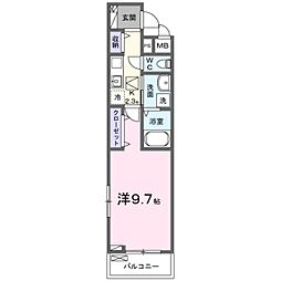 堺市北区北花田町4丁アパート 1Kの間取図画像