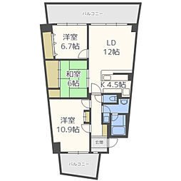 アイランドシティインフィニガーデンS棟 3LDKの間取図画像