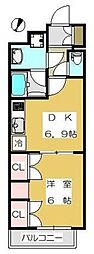 スパシエ・エル新横浜 1DKの間取図画像